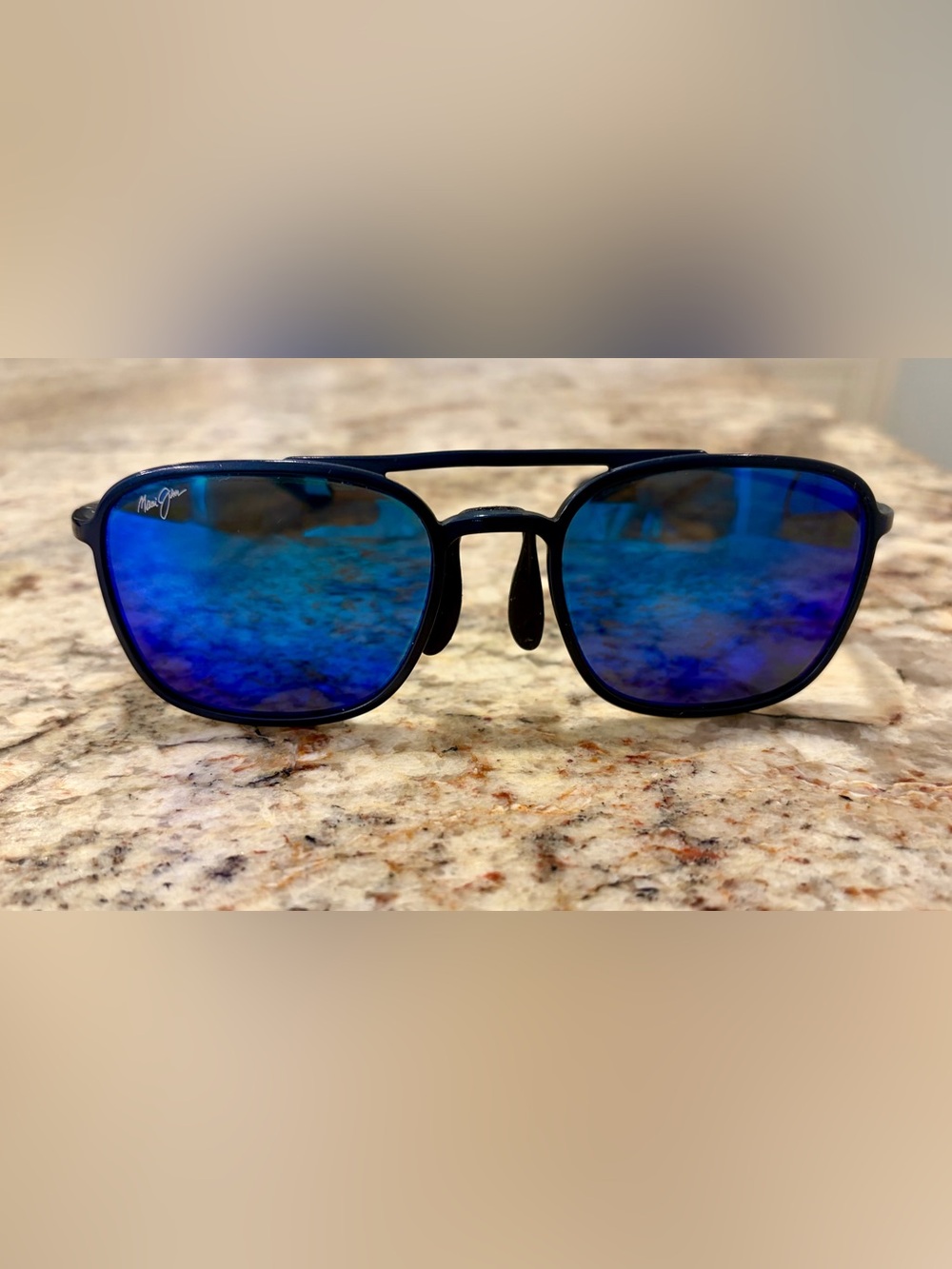 Maui Jim Blue Mirror Lens Black Frame Sunglasses